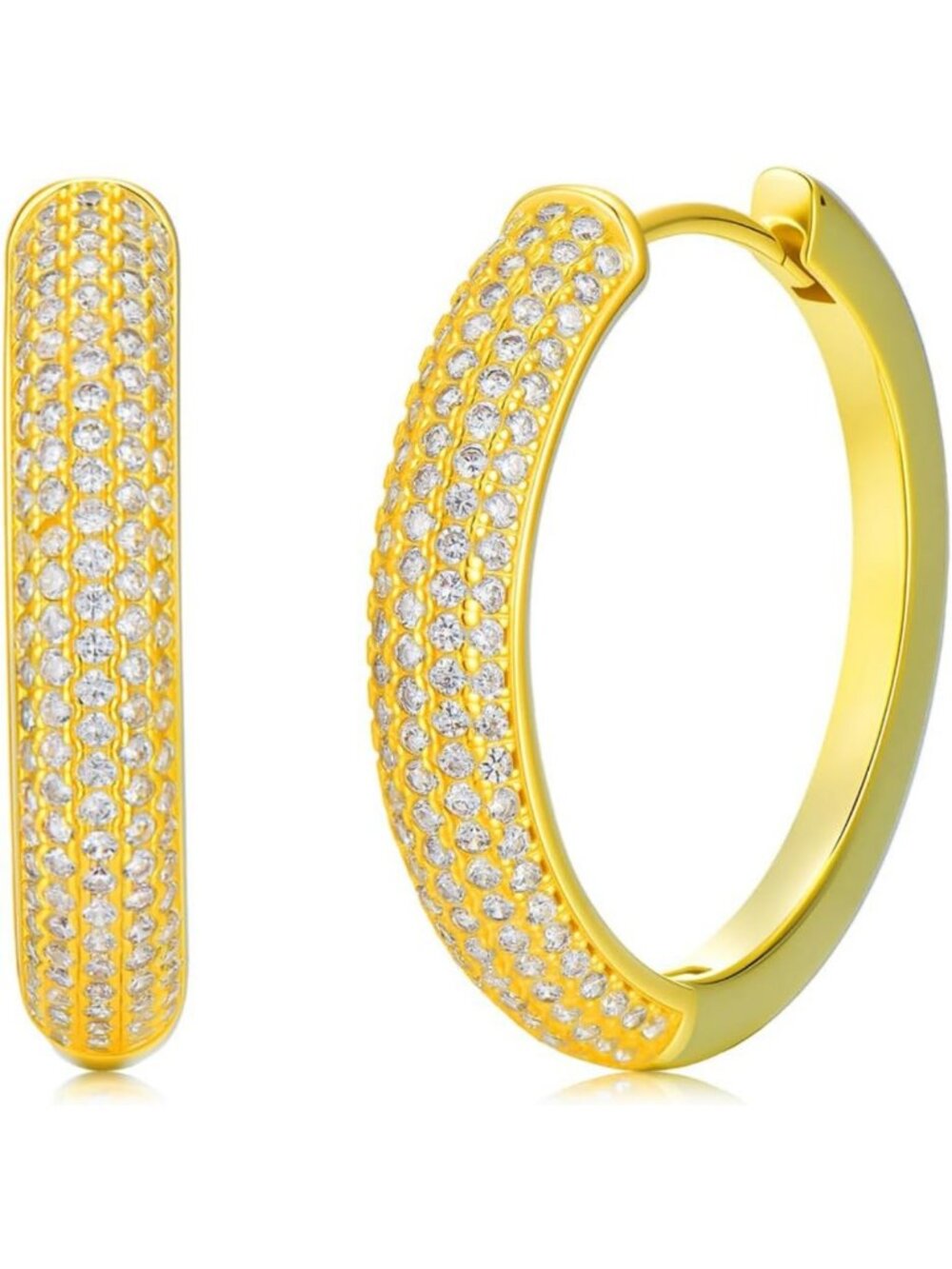 14k Gold Plated Huggie Hoop Earrings - Elegant Jewelry Gift for Women, Mom